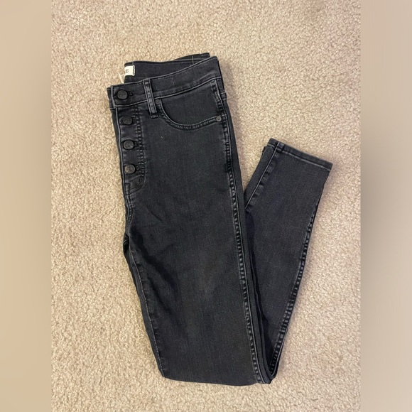 MADEWELL 10” high rise black skinny jean - Picture 1 of 9